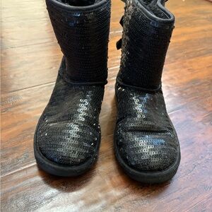 Girl Black Sequin Boots size 13
